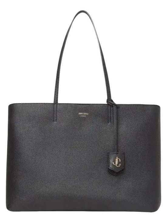 Jimmy Choo Handbags - Jimmy Choo Black Pebbled Leather Tote with Branded Charm